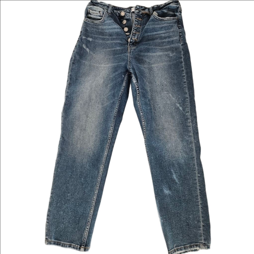 Women’s Vervet High-Rise Straight Leg Jeans – Blue – Size 29 – Frayed Hem - Picture 8 of 9